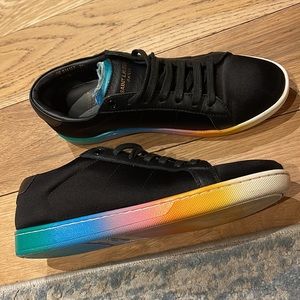 ☘️ St Patricks Sale Authentic Saint Laurent Rainbow Sneakers sz 7.5 Italy GUC